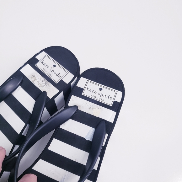 Kate Spade Chunky Wedge Striped Thong Sandals - Picture 3 of 6